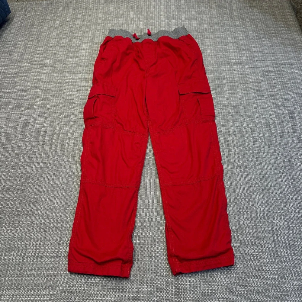 Hanna Andersson Kids Red‎ Cotton Lined Cargo Pants US 10 Drawstring